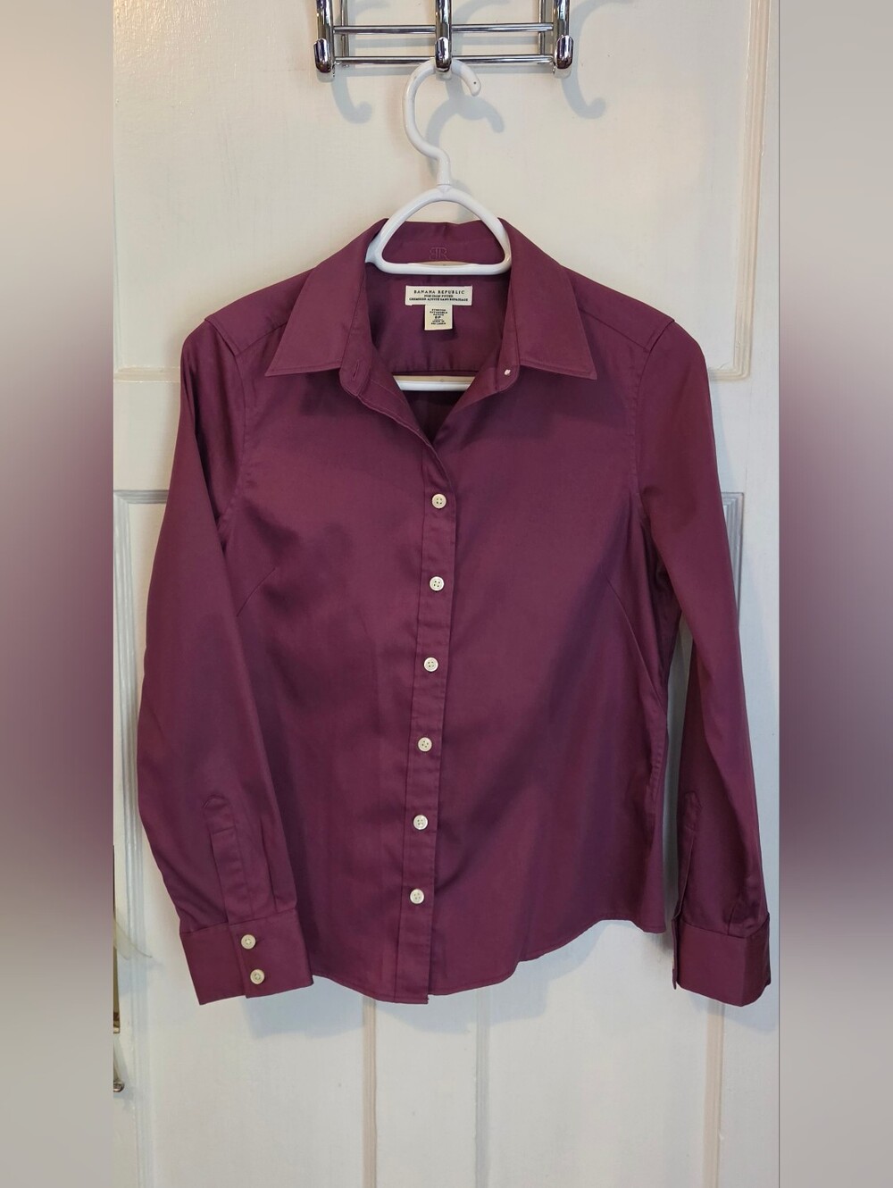 Banana Republic Women's Deep Plum Button-Down Shirt